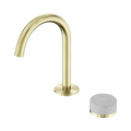 SERENITY PROGRESSIVE BASIN MIXER ARC SPOUT WITH CARRARA HANDLE BRUSHED GOLD