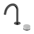 SERENITY PROGRESSIVE BASIN MIXER ARC SPOUT WITH CARRARA HANDLE GUN METAL