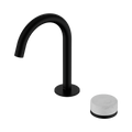 SERENITY PROGRESSIVE BASIN MIXER ARC SPOUT WITH CARRARA HANDLE MATTE BLACK