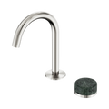 SERENITY PROGRESSIVE BASIN MIXER ARC SPOUT WITH VERDE ALPI HANDLE BRUSHED NICKEL