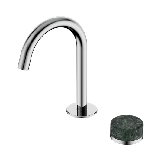 SERENITY PROGRESSIVE BASIN MIXER ARC SPOUT WITH VERDE ALPI HANDLE CHROME