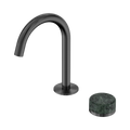 SERENITY PROGRESSIVE BASIN MIXER ARC SPOUT WITH VERDE ALPI HANDLE GUN METAL