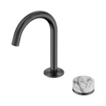 SERENITY PROGRESSIVE BASIN MIXER ARC SPOUT WITH ARABESCATO CORCHIA HANDLE GUN METAL