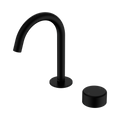 SERENITY PROGRESSIVE BASIN MIXER ARC SPOUT WITH METAL HANDLE MATTE BLACK