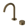 Serenity Progressive Basin Mixer Arc Spout With Metal Handle Tumbled Antique Brass