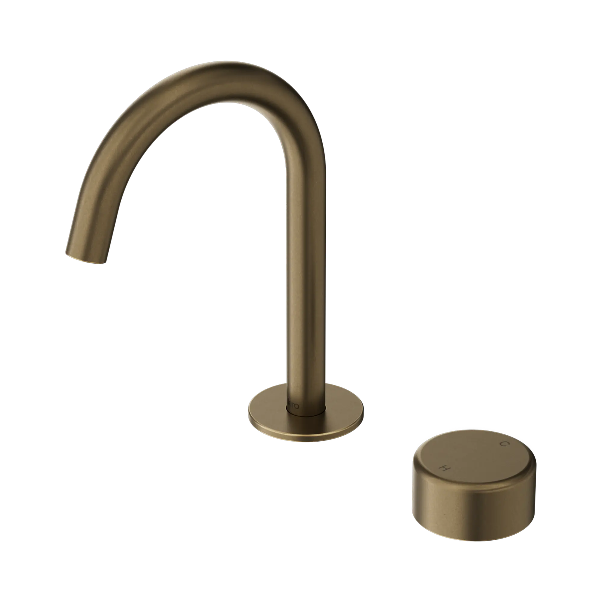 Serenity Progressive Basin Mixer Arc Spout With Metal Handle Tumbled Antique Brass