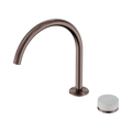 SERENITY PROGRESSIVE BATH/KITCHEN MIXER ARC SPOUT WITH CARRARA HANDLE BRUSHED BRONZE