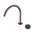 SERENITY PROGRESSIVE BATH/KITCHEN MIXER ARC SPOUT WITH VERDE ALPI HANDLE BRUSHED BRONZE