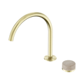 SERENITY PROGRESSIVE BATH/KITCHEN MIXER ARC SPOUT WITH ROME TRAVERTINE HANDLE BRUSHED GOLD