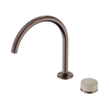 SERENITY PROGRESSIVE BATH/KITCHEN MIXER ARC SPOUT WITH ROME TRAVERTINE HANDLE BRUSHED BRONZE