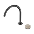SERENITY PROGRESSIVE BATH/KITCHEN MIXER ARC SPOUT WITH ROME TRAVERTINE HANDLE GUN METAL