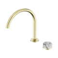 SERENITY PROGRESSIVE BATH/KITCHEN MIXER ARC SPOUT WITH ARABESCATO CORCHIA HANDLE BRUSHED GOLD
