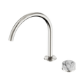 SERENITY PROGRESSIVE BATH/KITCHEN MIXER ARC SPOUT WITH ARABESCATO CORCHIA HANDLE BRUSHED NICKEL