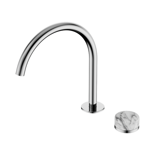 SERENITY PROGRESSIVE BATH/KITCHEN MIXER ARC SPOUT WITH ARABESCATO CORCHIA HANDLE CHROME
