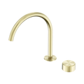 SERENITY PROGRESSIVE BATH/KITCHEN MIXER ARC SPOUT WITH METAL HANDLE BRUSHED GOLD