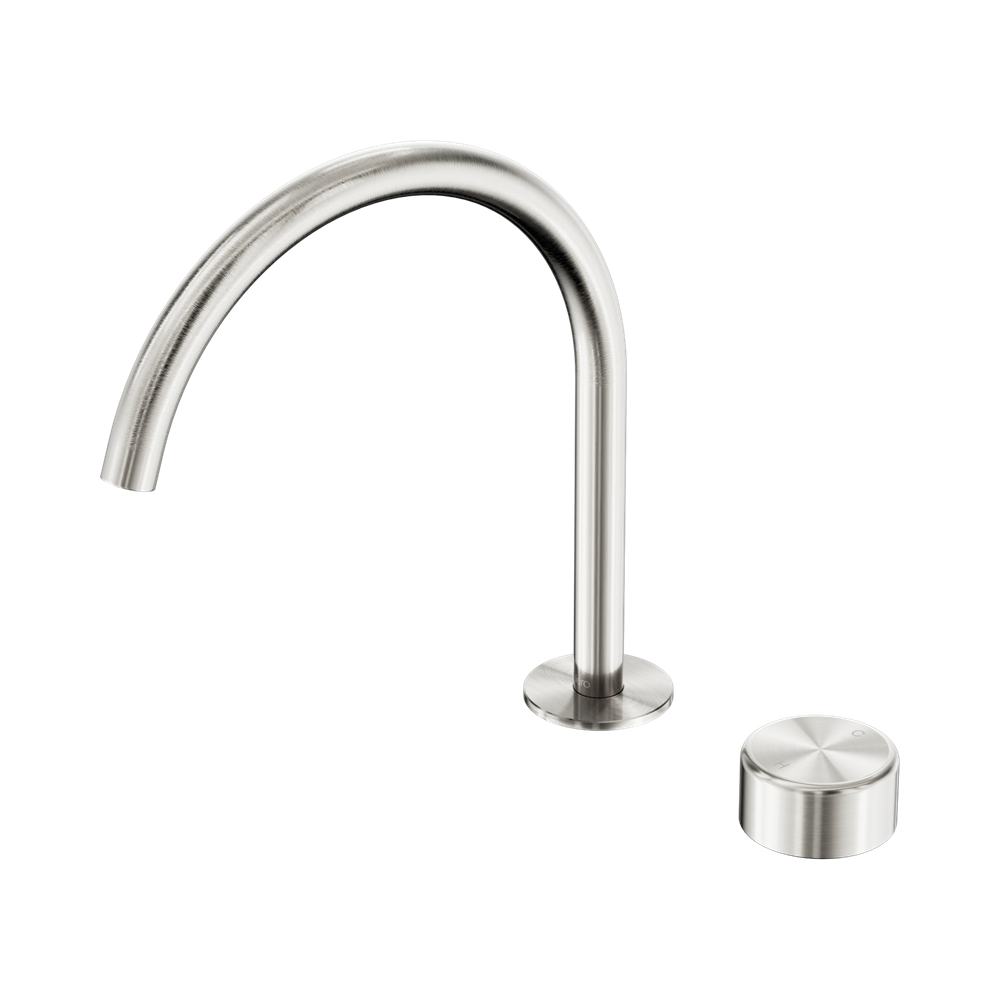 SERENITY PROGRESSIVE BATH/KITCHEN MIXER ARC SPOUT WITH METAL HANDLE BRUSHED NICKEL