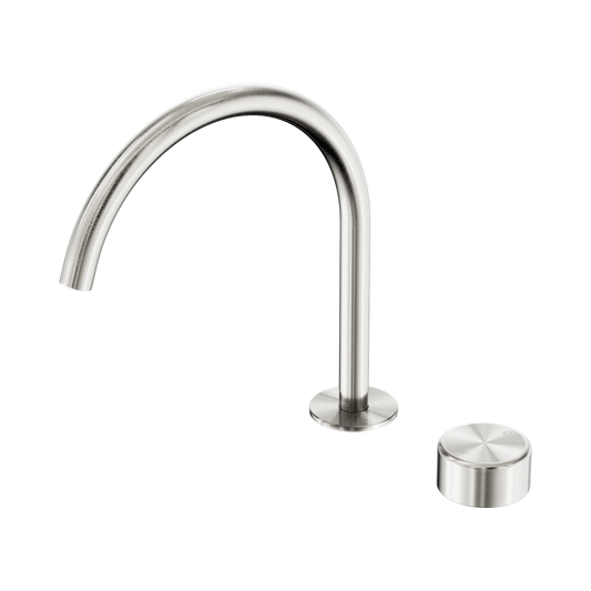 SERENITY PROGRESSIVE BATH/KITCHEN MIXER ARC SPOUT WITH METAL HANDLE BRUSHED NICKEL