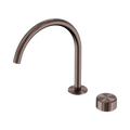 SERENITY PROGRESSIVE BATH/KITCHEN MIXER ARC SPOUT WITH METAL HANDLE BRUSHED BRONZE