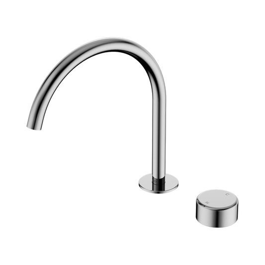 SERENITY PROGRESSIVE BATH/KITCHEN MIXER ARC SPOUT WITH METAL HANDLE CHROME