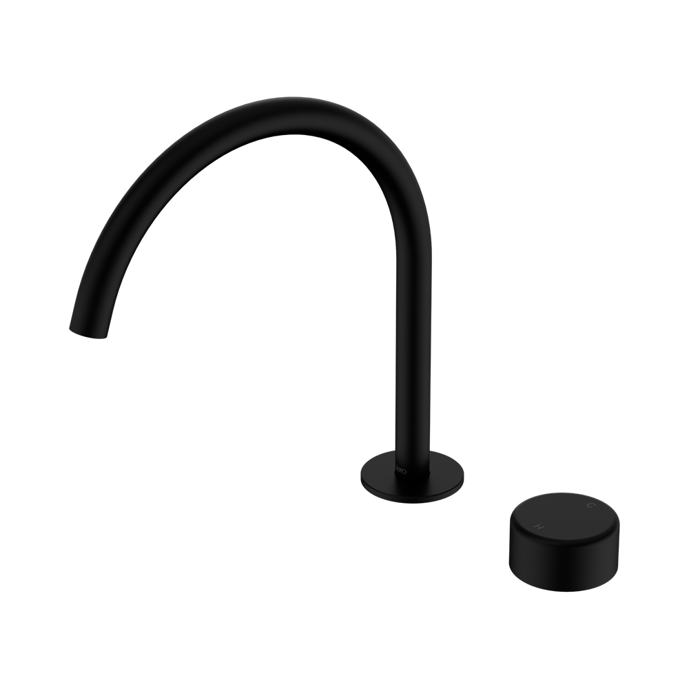 SERENITY PROGRESSIVE BATH/KITCHEN MIXER ARC SPOUT WITH METAL HANDLE MATTE BLACK