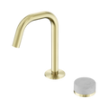 SERENITY PROGRESSIVE BASIN MIXER EDGE SPOUT WITH CARRARA HANDLE BRUSHED GOLD