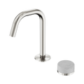 SERENITY PROGRESSIVE BASIN MIXER EDGE SPOUT WITH CARRARA HANDLE BRUSHED NICKEL