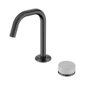 SERENITY PROGRESSIVE BASIN MIXER EDGE SPOUT WITH CARRARA HANDLE GUN METAL