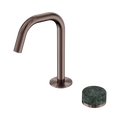SERENITY PROGRESSIVE BASIN MIXER EDGE SPOUT WITH VERDE ALPI HANDLE BRUSHED BRONZE