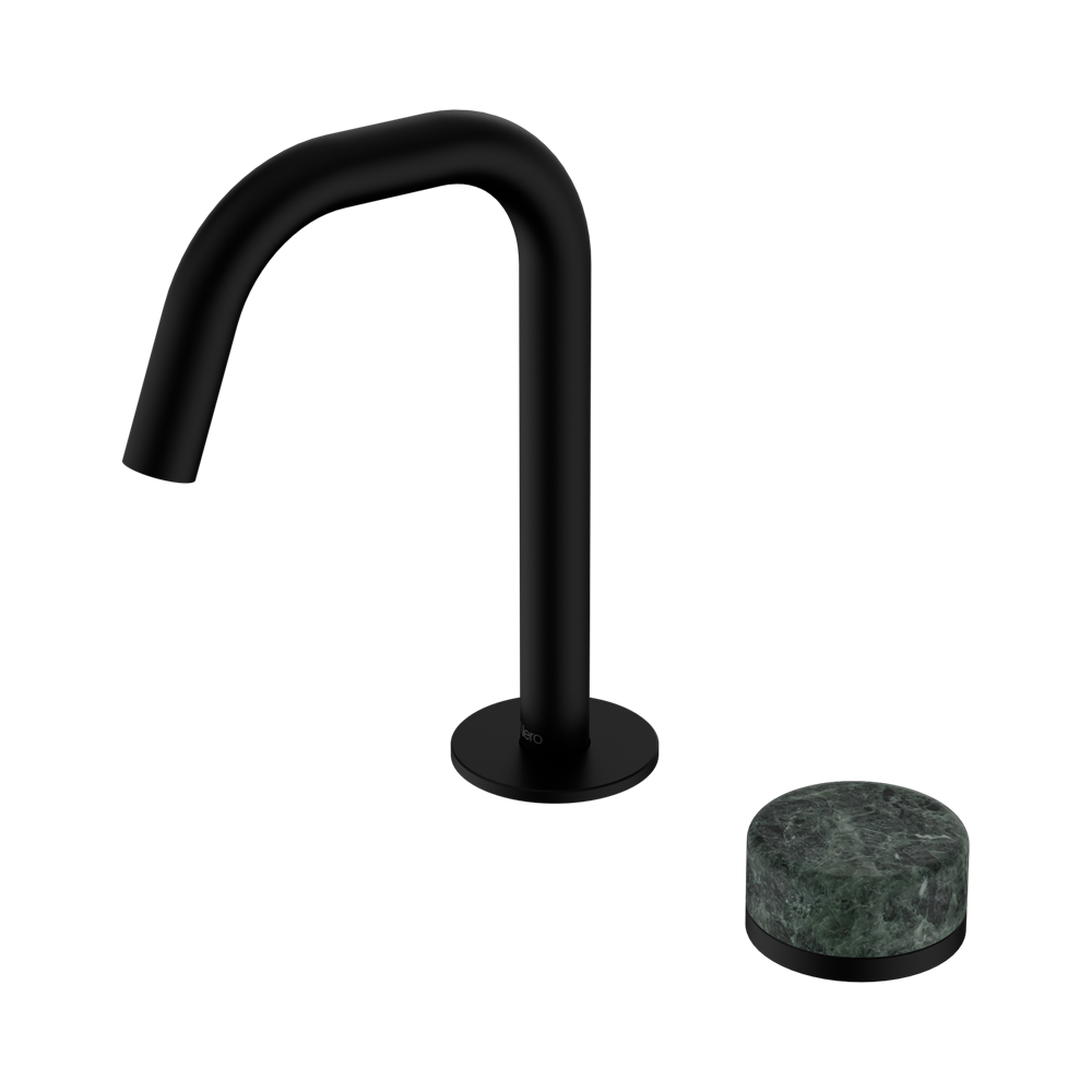 SERENITY PROGRESSIVE BASIN MIXER EDGE SPOUT WITH VERDE ALPI HANDLE MATTE BLACK