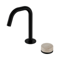 SERENITY PROGRESSIVE BASIN MIXER EDGE SPOUT WITH ROME TRAVERTINE HANDLE MATTE BLACK