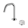 SERENITY PROGRESSIVE BASIN MIXER EDGE SPOUT WITH ARABESCATO CORCHIA HANDLE CHROME