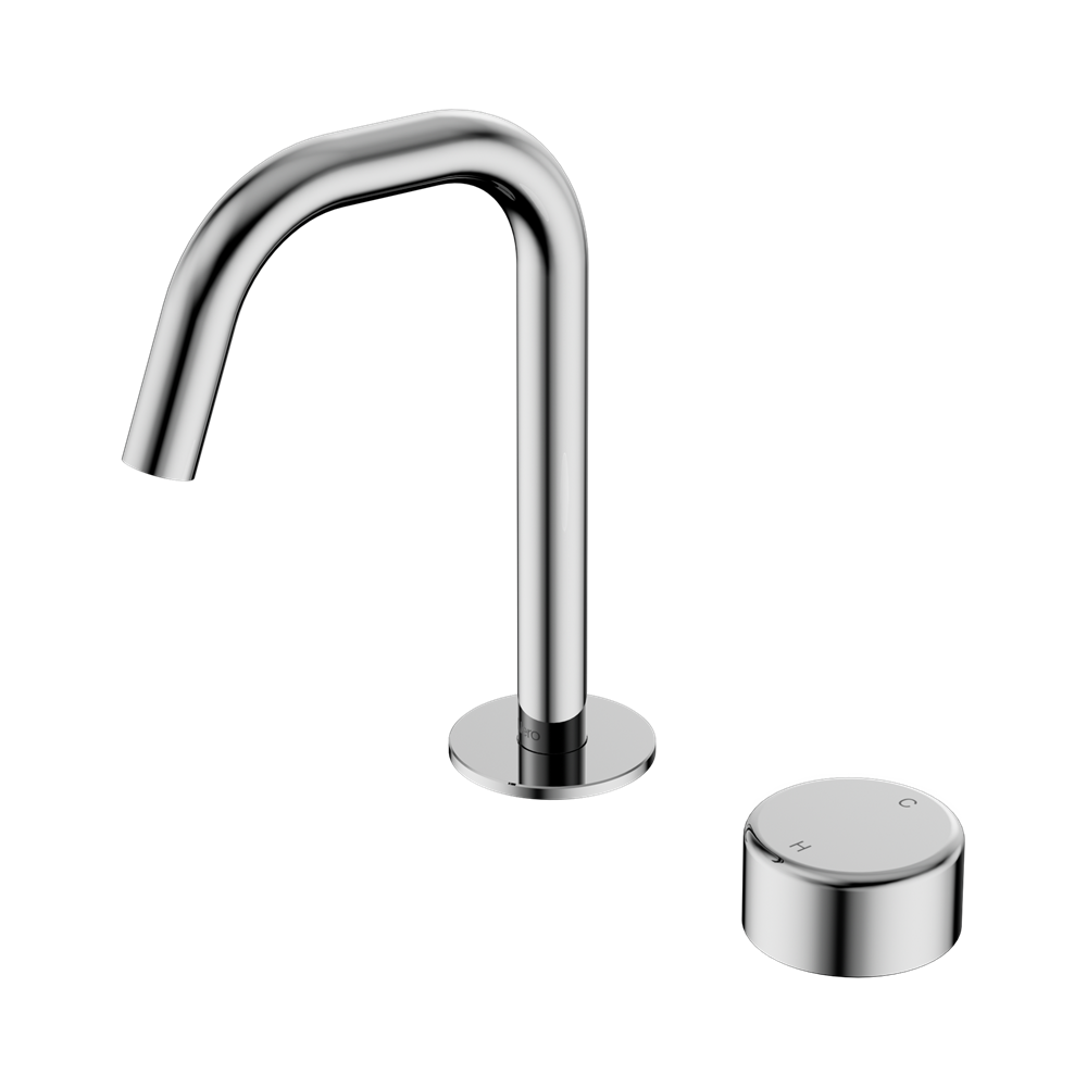 SERENITY PROGRESSIVE BASIN MIXER EDGE SPOUT WITH METAL HANDLE CHROME