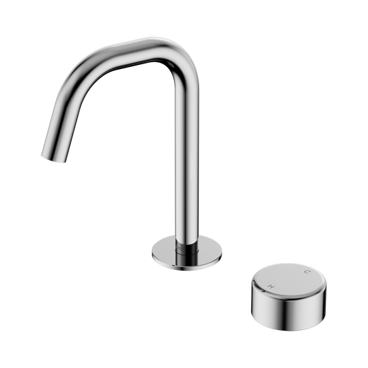 SERENITY PROGRESSIVE BASIN MIXER EDGE SPOUT WITH METAL HANDLE CHROME
