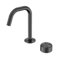 SERENITY PROGRESSIVE BASIN MIXER EDGE SPOUT WITH METAL HANDLE GUN METAL