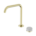 SERENITY PROGRESSIVE BATH/KITCHEN MIXER EDGE SPOUT WITH CARRARA HANDLE BRUSHED GOLD