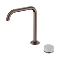 SERENITY PROGRESSIVE BATH/KITCHEN MIXER EDGE SPOUT WITH CARRARA HANDLE BRUSHED BRONZE