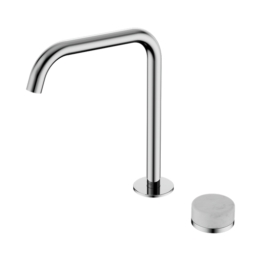 SERENITY PROGRESSIVE BATH/KITCHEN MIXER EDGE SPOUT WITH CARRARA HANDLE CHROME
