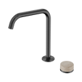 SERENITY PROGRESSIVE BATH/KITCHEN MIXER EDGE SPOUT WITH ROME TRAVERTINE HANDLE GUN METAL