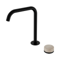SERENITY PROGRESSIVE BATH/KITCHEN MIXER EDGE SPOUT WITH ROME TRAVERTINE HANDLE MATTE BLACK