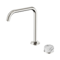 SERENITY PROGRESSIVE BATH/KITCHEN MIXER EDGE SPOUT WITH ARABESCATO CORCHIA HANDLE BRUSHED NICKEL