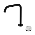 SERENITY PROGRESSIVE BATH/KITCHEN MIXER EDGE SPOUT WITH ARABESCATO CORCHIA HANDLE MATTE BLACK