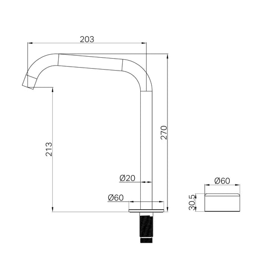 SERENITY PROGRESSIVE BATH/KITCHEN MIXER EDGE SPOUT WITH METAL HANDLE BRUSHED NICKEL