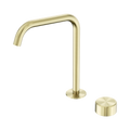 SERENITY PROGRESSIVE BATH/KITCHEN MIXER EDGE SPOUT WITH METAL HANDLE BRUSHED GOLD