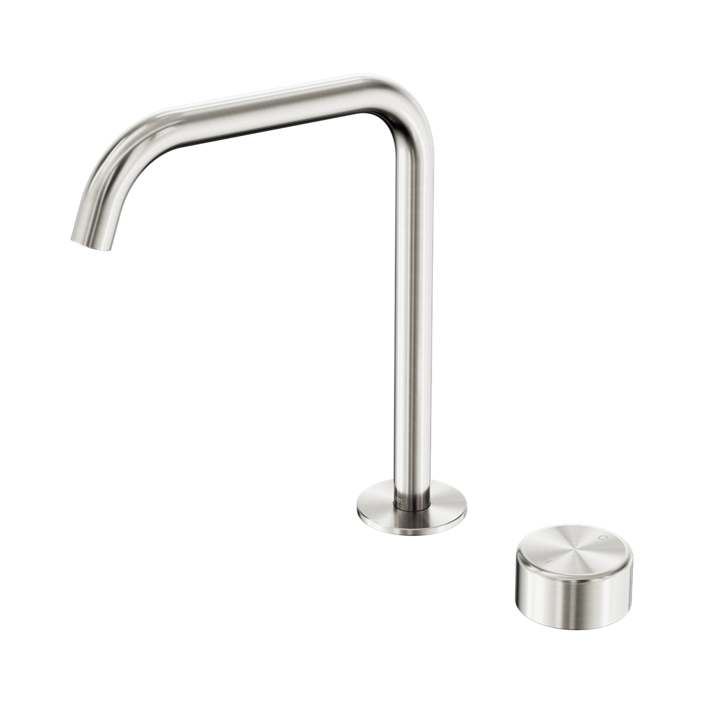 SERENITY PROGRESSIVE BATH/KITCHEN MIXER EDGE SPOUT WITH METAL HANDLE BRUSHED NICKEL