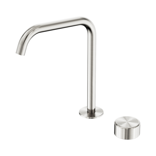 SERENITY PROGRESSIVE BATH/KITCHEN MIXER EDGE SPOUT WITH METAL HANDLE BRUSHED NICKEL