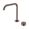 SERENITY PROGRESSIVE BATH/KITCHEN MIXER EDGE SPOUT WITH METAL HANDLE BRUSHED BRONZE