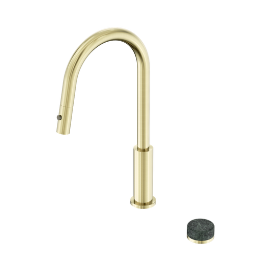 SERENITY PROGRESSIVE PULL OUT KITCHEN SET WITH VERDE ALPI HANDLE BRUSHED GOLD