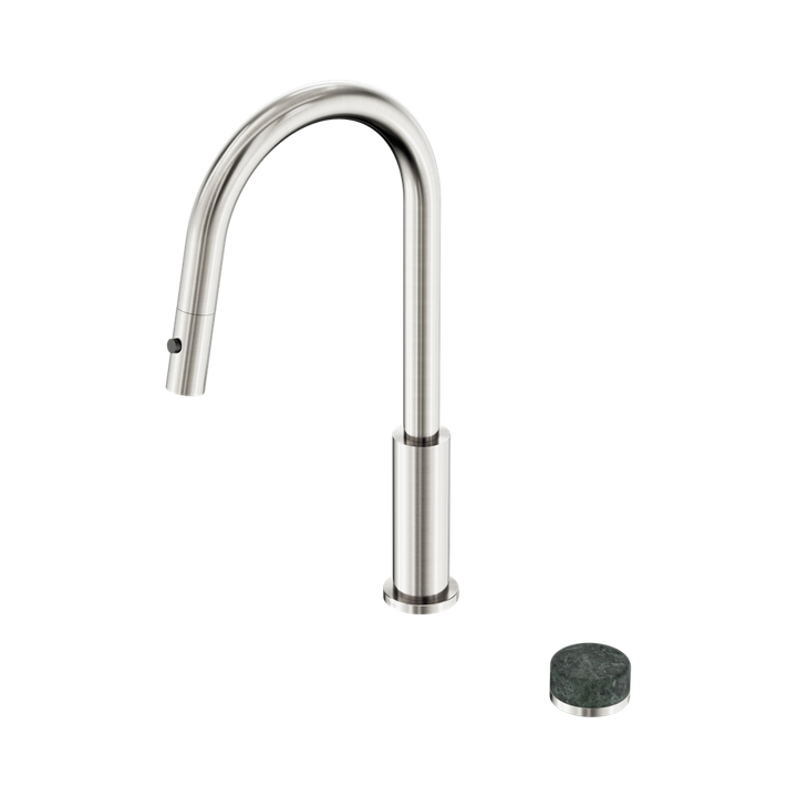 Serenity Progressive Pull Out Kitchen Set With Verde Alpi Handle Brushed Nickel — Kitchen Mixers & Taps