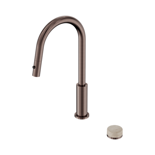 SERENITY PROGRESSIVE PULL OUT KITCHEN SET WITH ROME TRAVERTINE HANDLE BRUSHED BRONZE