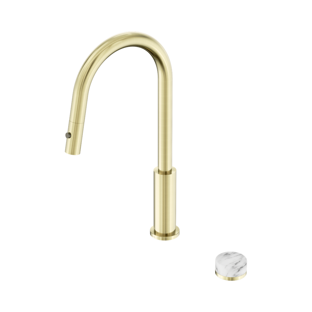 SERENITY PROGRESSIVE PULL OUT KITCHEN SET WITH ARABESCATO CORCHIA HANDLE BRUSHED GOLD